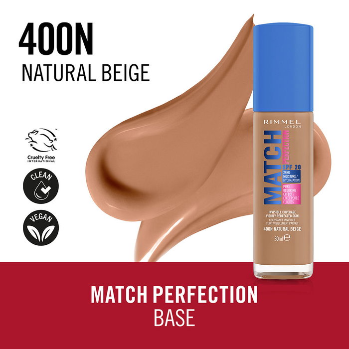 Rimmel London MATCH PERFECTION n° 400 - Beige Naturel 30 ml Rimmel London MATCH PERFECTION n° 400 - Beige Naturel 30 ml