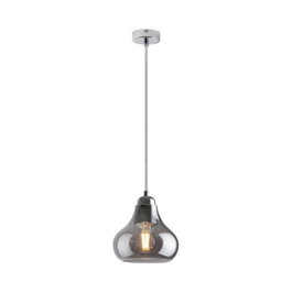 RABALUX Suspension Jezabel Chrome et Verre Fumé E27