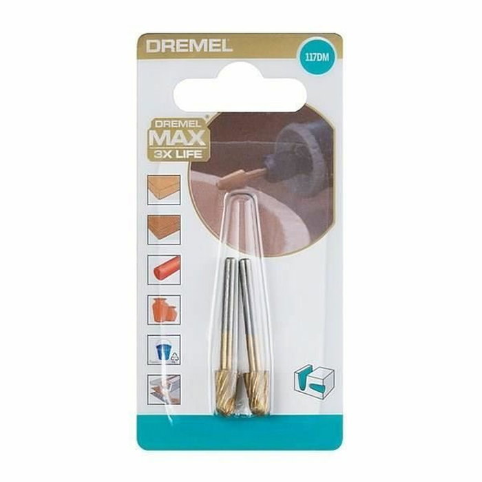 Dremel Lot de 2 fraises Max 117 acier rapide ø 6,4mm bout rond