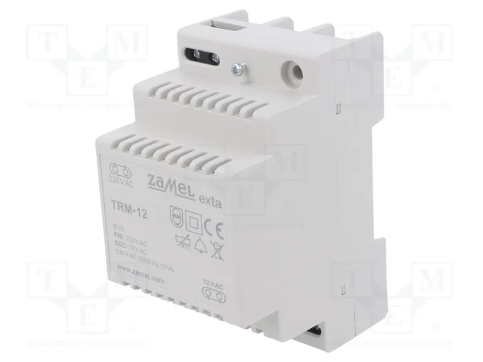 ZAMEL TRM-12 Transformateur de réseau 15VA 230VAC/12V ZAMEL TRM-12 Transformateur de réseau 15VA 230VAC/12V