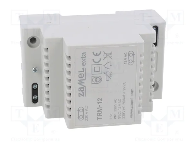 ZAMEL TRM-12 Transformateur de réseau 15VA 230VAC/12V ZAMEL TRM-12 Transformateur de réseau 15VA 230VAC/12V