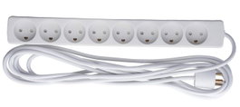 MicroConnect Multiprise danoise 8 prises, 5m, blanche