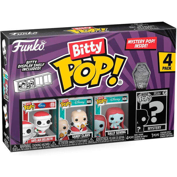 FUNKO Blister 4 figurines Bitty POP Disney L'Étrange Noël de Monsieur Jack FUNKO Blister 4 figurines Bitty POP Disney L'Étrange Noël de Monsieur Jack