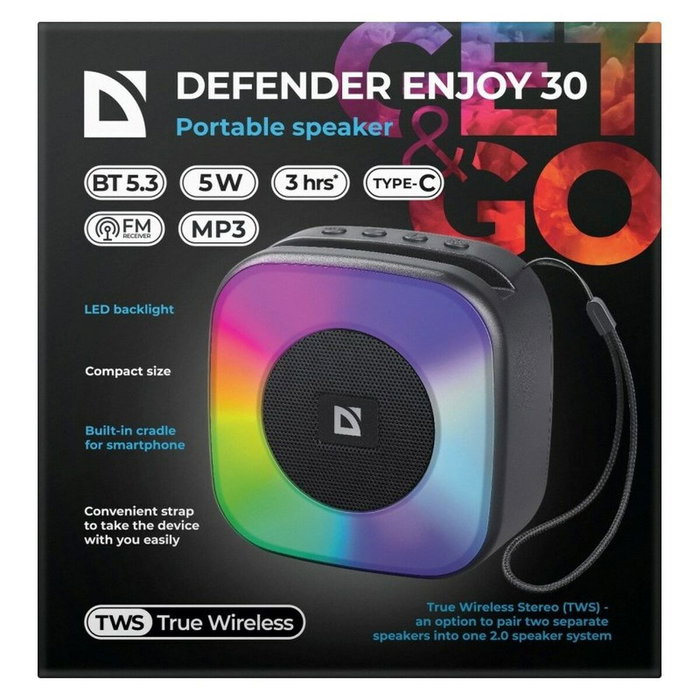 Defender Haut-parleur bluetooth portable 65930 Noir 5 W