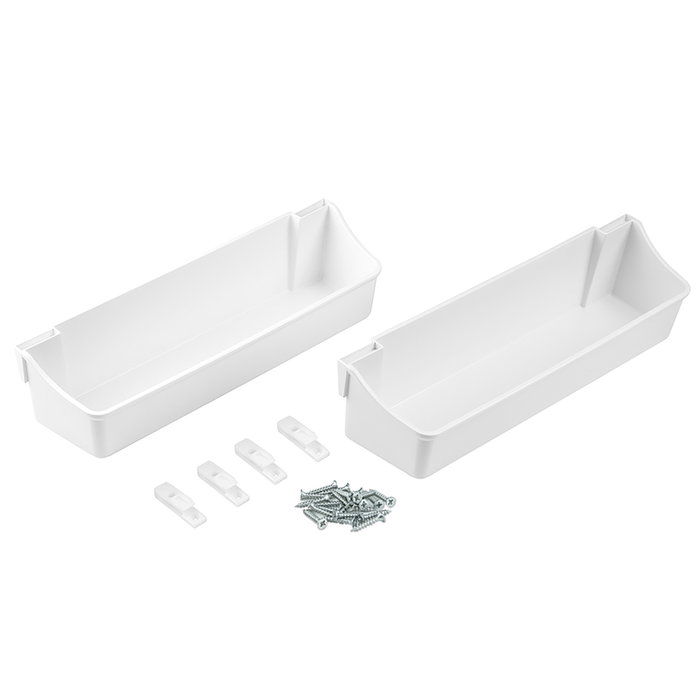 Emuca Lot de 2 plateaux auxiliaires, longueur 350mm, plastique, blanc Emuca Lot de 2 plateaux auxiliaires, longueur 350mm, plastique, blanc