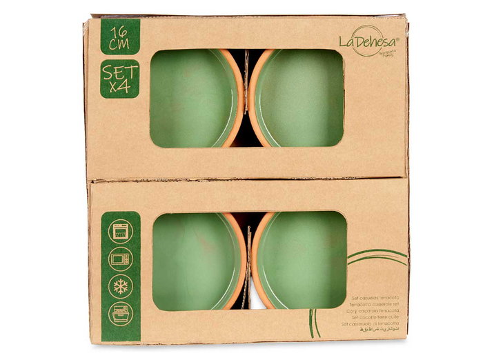 LA DEHESA Set de 6 caquelons en terre cuite vert menthe 16 cm