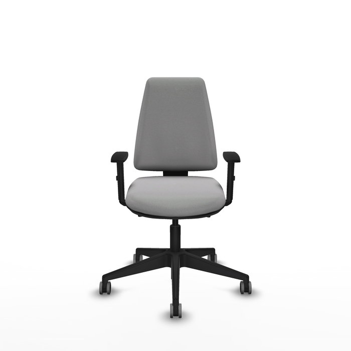 Chaise Elche Asynchrone Tissu Gris clair Base pyramidale noire Accoudoir 1D Sans appui-tête Roulettes 65mm pour moquette Chaise Elche Asynchrone Tissu Gris clair Base pyramidale noire Accoudoir 1D Sans appui-tête Roulettes 65mm pour moquette