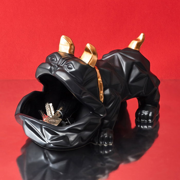 Home Deco Factory Sculpture vide-poche Bulldog noir Home Deco Factory Sculpture vide-poche Bulldog noir