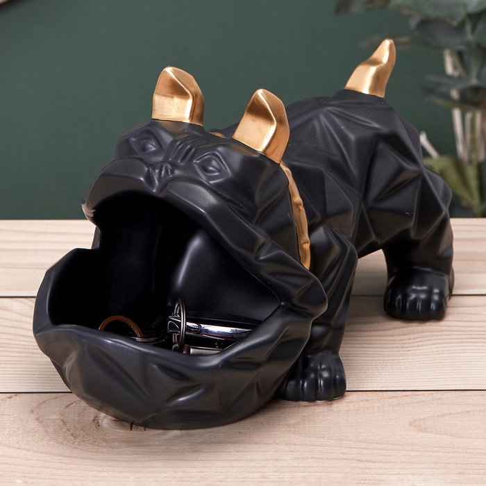 Home Deco Factory Sculpture vide-poche Bulldog noir Home Deco Factory Sculpture vide-poche Bulldog noir