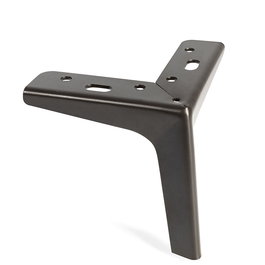 Q&Q Pata Tee - Pata métallique modèle Tee pour sofa ou meuble, hauteur 120 mm, finitions noir mat et marron