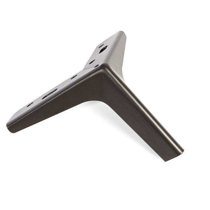 Q&Q Pata Tee - Pata métallique modèle Tee pour sofa ou meuble, hauteur 120 mm, finitions noir mat et marron