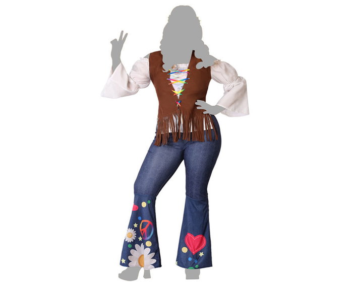 BigBuy Carnival Déguisement Hippie Femme XXL Multicolore