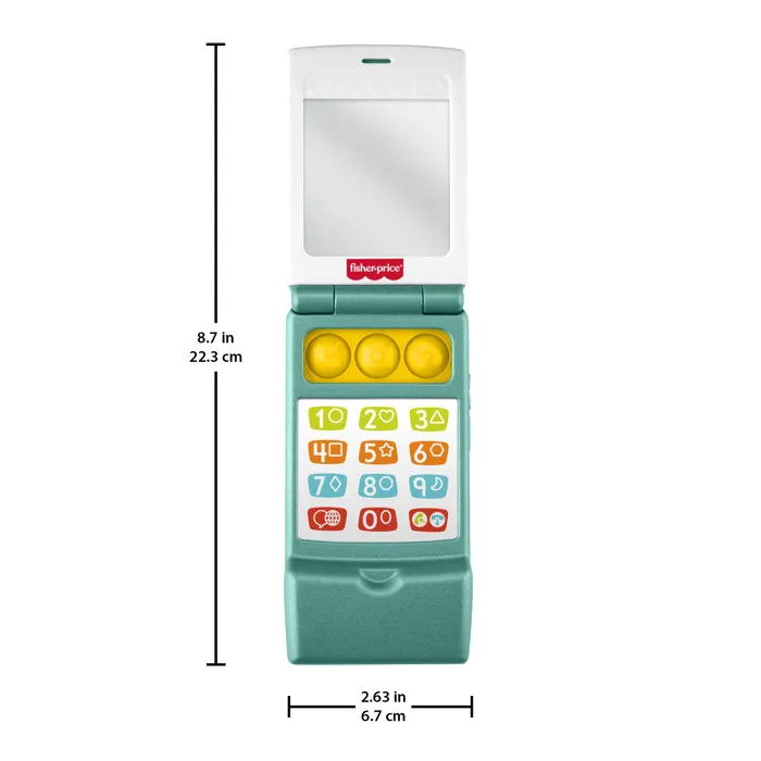 Fisher-Price - Téléphone portable à clapet éducatif pour enfant - Sons, lumières, 12 boutons, écran miroir, apprentissages Fisher-Price - Téléphone portable à clapet éducatif pour enfant - Sons, lumières, 12 boutons, écran miroir, apprentissages