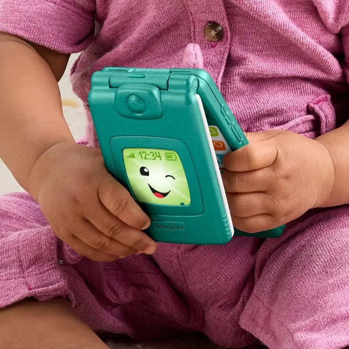 Fisher-Price - Téléphone portable à clapet éducatif pour enfant - Sons, lumières, 12 boutons, écran miroir, apprentissages Fisher-Price - Téléphone portable à clapet éducatif pour enfant - Sons, lumières, 12 boutons, écran miroir, apprentissages