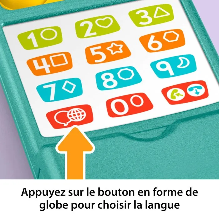 Fisher-Price - Téléphone portable à clapet éducatif pour enfant - Sons, lumières, 12 boutons, écran miroir, apprentissages Fisher-Price - Téléphone portable à clapet éducatif pour enfant - Sons, lumières, 12 boutons, écran miroir, apprentissages