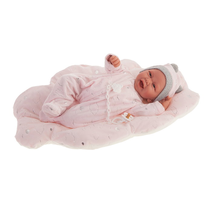 Antonio Juan - Poupée Nouveau-Né Carla Nubes Algodon 33112 - Poupée bébé réaliste avec coussin nuages, visage souriant - Espagnol - +3 ans Antonio Juan - Poupée Nouveau-Né Carla Nubes Algodon 33112 - Poupée bébé réaliste avec coussin nuages, visage souriant - Espagnol - +3 ans