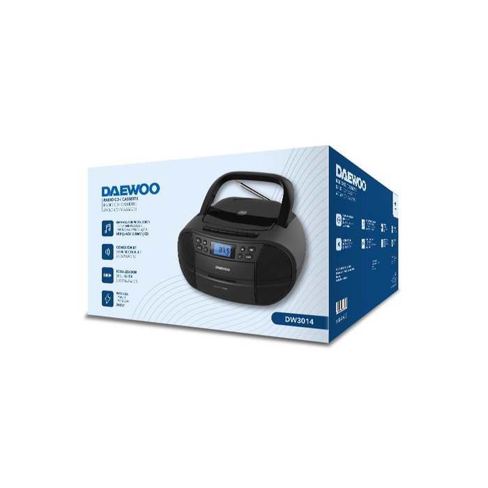 DAEWOO Radio CD/Cassette avec Bluetooth, USB et égaliseur DW3014