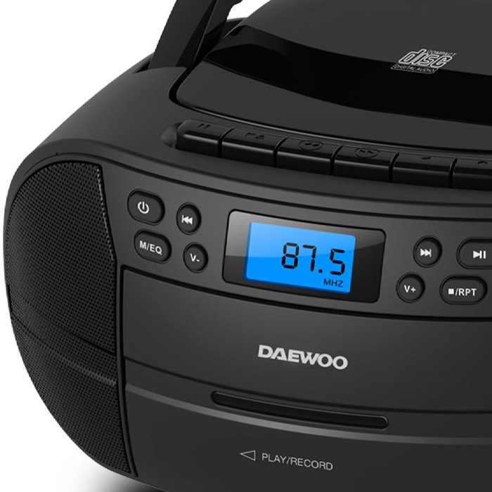 DAEWOO Radio CD/Cassette avec Bluetooth, USB et égaliseur DW3014