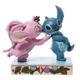 Enesco Figurine Disney Lilo & Stitch - Stitch et Angel avec du gui