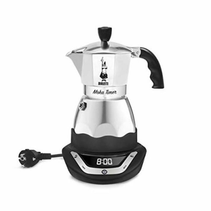 Bialetti Moka Timer Cafetière italienne électrique, 6 tasses, 300 ml, Inox Bialetti Moka Timer Cafetière italienne électrique, 6 tasses, 300 ml, Inox