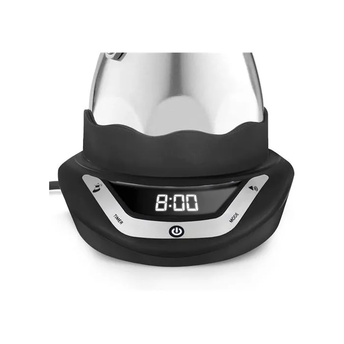 Bialetti Cafetière italienne électrique Moka Timer - 6 tasses (300 ml) - Inox programmable pour espresso