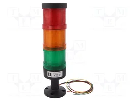 SPAMEL Colonne de signalisation LED rouge/orange/vert 24VDC IP65