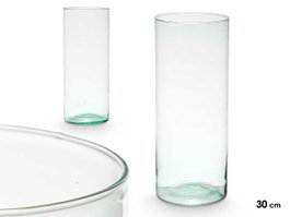 GIFTDECOR Vase Cylindre en Verre Recyclé Transparent 12x30cm (Lot de 6)