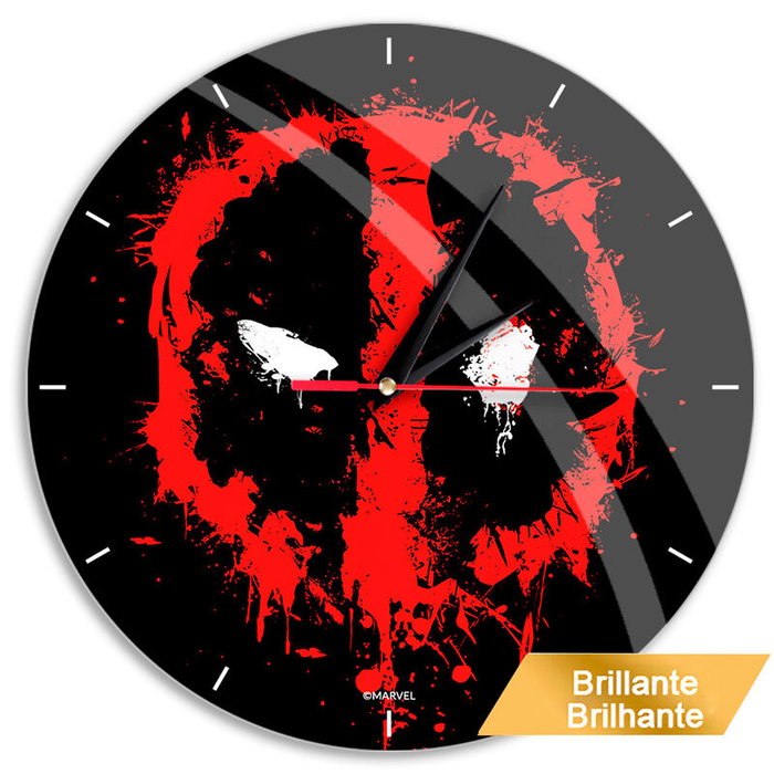Marvel Horloge Murale Deadpool 30,5 cm - Mécanisme Silencieux, Cadran Réfléchissant Brillant, Fonctionne sur Pile AA Marvel Horloge Murale Deadpool 30,5 cm - Mécanisme Silencieux, Cadran Réfléchissant Brillant, Fonctionne sur Pile AA