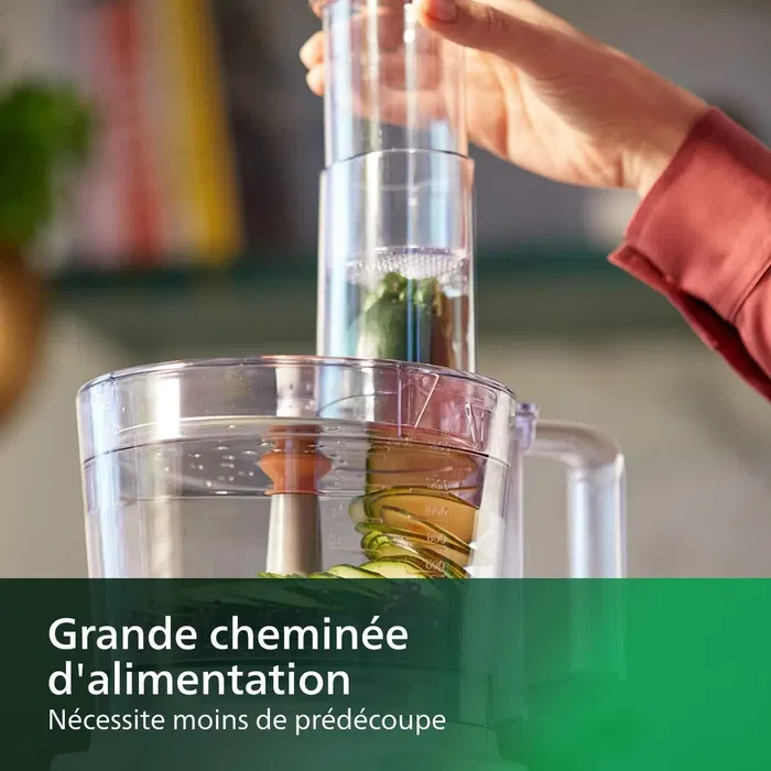 Philips HR7320/00 - Robot de cuisine multifonction Daily Compact - 700 W - Bol 2.1 L - 19 fonctions - Tranche, Râpe, Fouet - Blanc