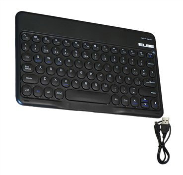 Elbe TE-102-BT - Clavier Bluetooth Slim Ultra Fin Noir Sans Fil Compatible PC, Ordinateur Portable, Smartphone, Tablette et Smart TV