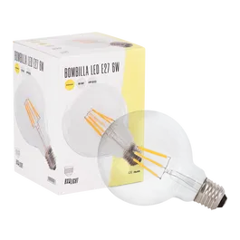 BX3-LIGHT Ampoule LED E27 6W 432Lm Filament G95 Blanc Extra Chaud 2000K 40000h, Design Vintage