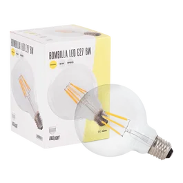 BX3-LIGHT Ampoule LED E27 6W 432Lm Filament G95 Blanc Extra Chaud 2000K 40000h, Design Vintage