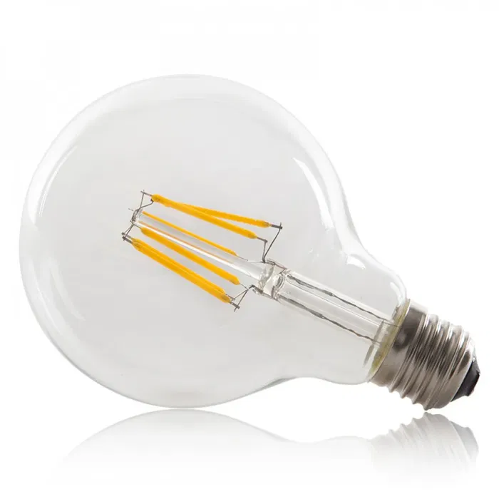 BX3-LIGHT Ampoule LED E27 6W 432Lm Filament G95 Blanc Extra Chaud 2000K 40000h, Design Vintage