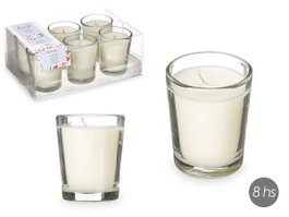 ACORDE Lot de 6 bougies en verre coton blanc 16x6.5x11 cm parfumées (Set de 12)