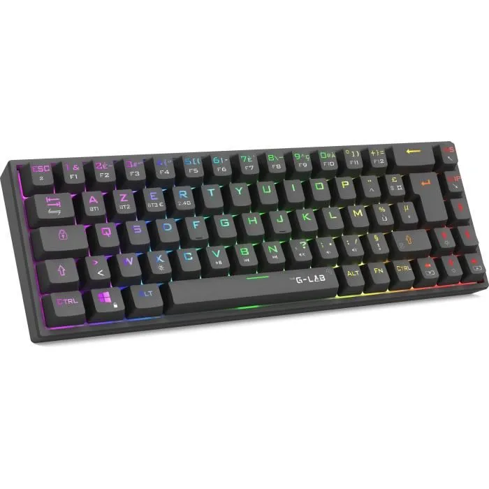 The G-Lab KEYZ TITAN - Clavier gamer mécanique sans fil triple mode (65%, switch rouge, rétroéclairage RGB, Bluetooth, 2.4GHz, filaire USB-C) The G-Lab KEYZ TITAN - Clavier gamer mécanique sans fil triple mode (65%, switch rouge, rétroéclairage RGB, Bluetooth, 2.4GHz, filaire USB-C)