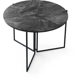 YAPRAK Table à manger ronde pliable anthracite pour 4 personnes - 100 x 100 x 72 cm - Pieds métalliques, plateau en panneau de particules mélaminé - Design moderne et industriel