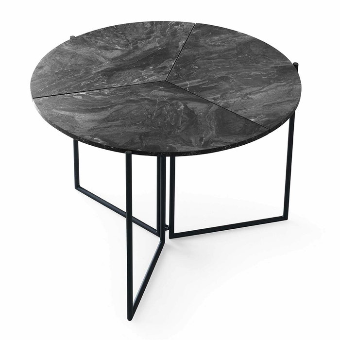 BigBuy Home Table de salle à manger YAPRAK ronde anthracite