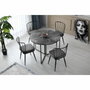 BigBuy Home Table de salle à manger YAPRAK ronde anthracite