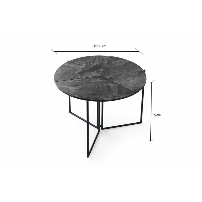 BigBuy Home Table de salle à manger YAPRAK ronde anthracite
