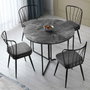 BigBuy Home Table de salle à manger YAPRAK ronde anthracite