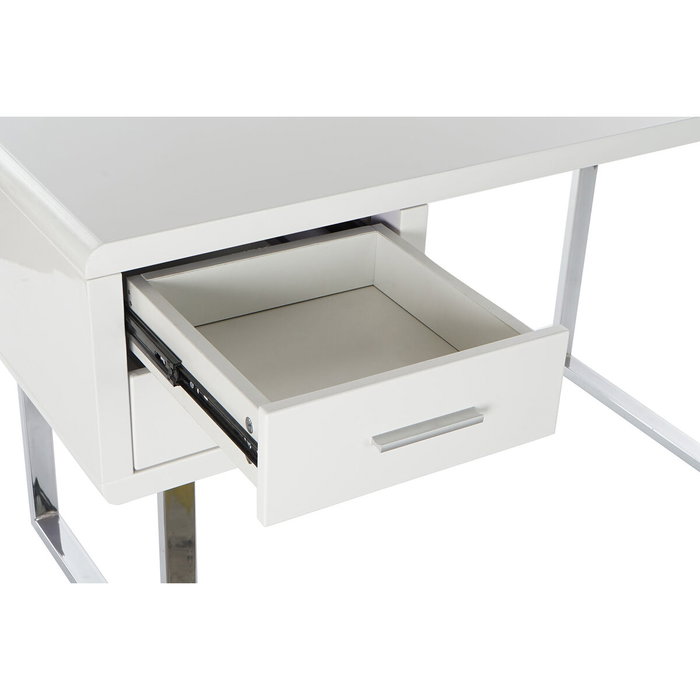 Bureau DKD Home Decor Blanc Argenté Métal Bois MDF 120 x 55 x 76 cm