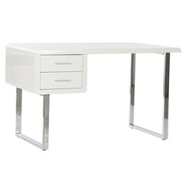 Bureau DKD Home Decor Blanc Argenté Métal Bois MDF 120 x 55 x 76 cm