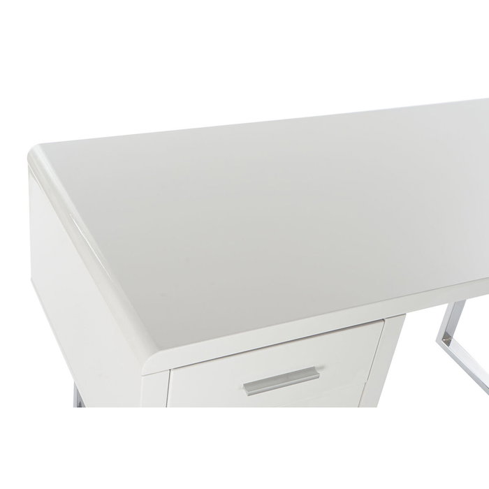 Bureau DKD Home Decor Blanc Argenté Métal Bois MDF 120 x 55 x 76 cm