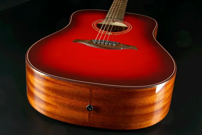 LAG Guitare Acoustique Dreadnought Édition Limitée Red Burst