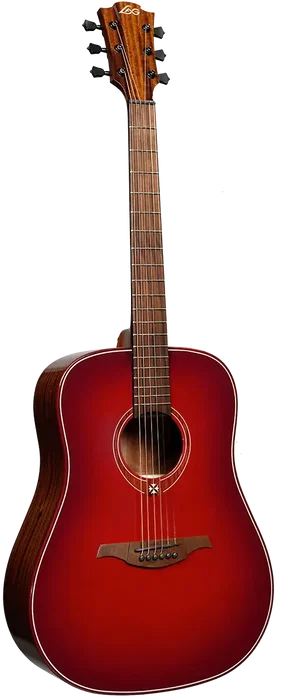 LAG Guitare Acoustique Dreadnought Édition Limitée Red Burst