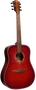 LAG Guitare Acoustique Dreadnought Édition Limitée Red Burst