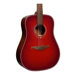 LAG Guitare Acoustique Dreadnought Édition Limitée Red Burst