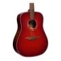 LAG Guitare Acoustique Dreadnought Édition Limitée Red Burst