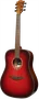 LAG Guitare Acoustique Dreadnought Édition Limitée Red Burst