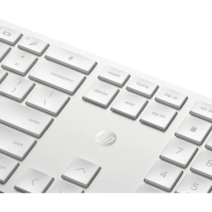 HP - Ensemble Clavier Souris sans fil 650 - AZERTY Blanc - Clavier et souris ergonomiques pour productivité et confort